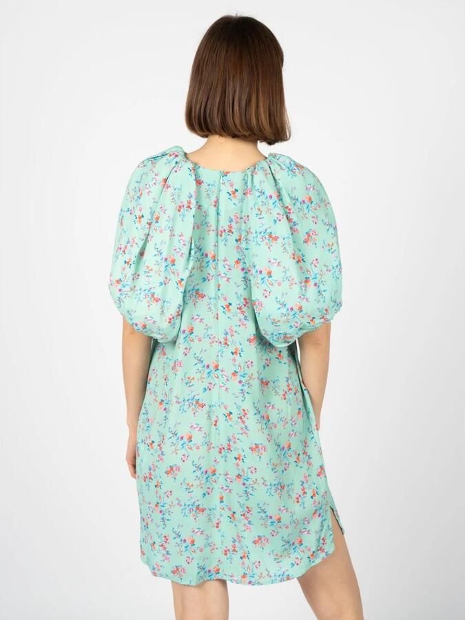 Silvian Heach Floral Fantasy Dress With Short Balloon Sleeves Groen Dames - Foto 2