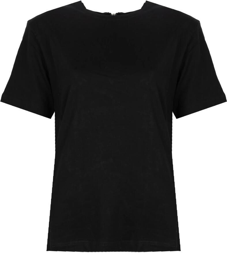 Silvian Heach Casual loszittend T-shirt met schoudervullingen en ritsdetail Black Dames