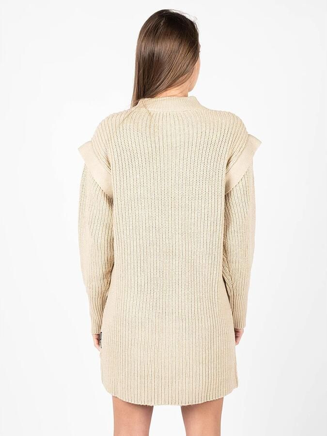 Silvian Heach Comfortabele Gebreide Midi Jurk Beige Dames - Foto 4