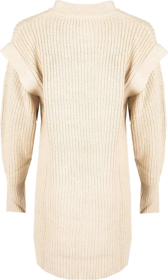 Silvian Heach Comfortabele Gebreide Midi Jurk Beige Dames - Foto 6