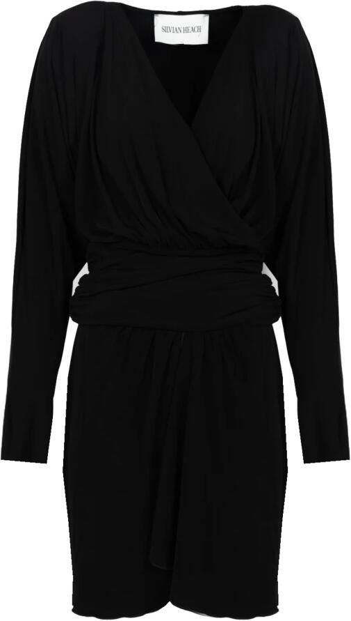 Silvian Heach Elegante Midi Jurk met Omslaghalslijn en Tailledetail Black Dames - Foto 2
