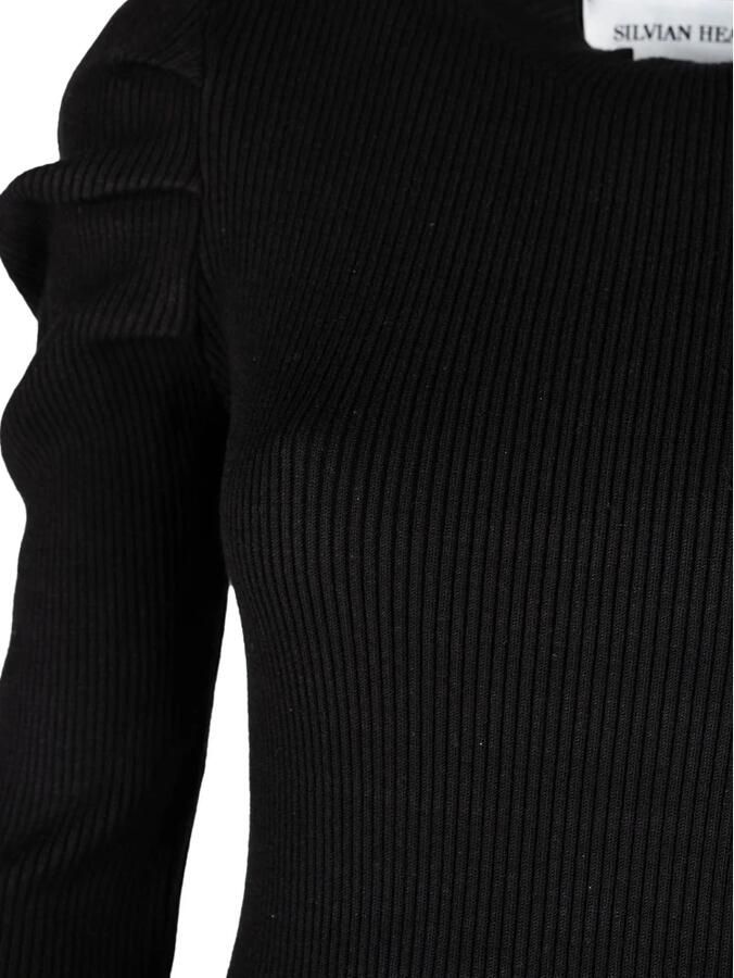 Silvian Heach Gestreepte Gebreide Jurk Black Dames - Foto 3