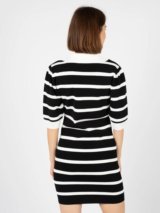 Silvian Heach Korte Gestreepte Jurk met V-hals en Contrast Kraag Gestreepte Korte Jurk Korte Gestreepte Jurk Blue Red Black Dames - Foto 5