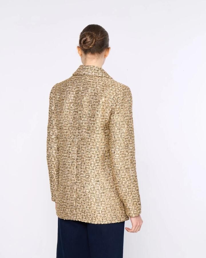 Silvian Heach Gestructureerde Stoffen Jas Klassieke Revers Yellow Dames - Foto 3