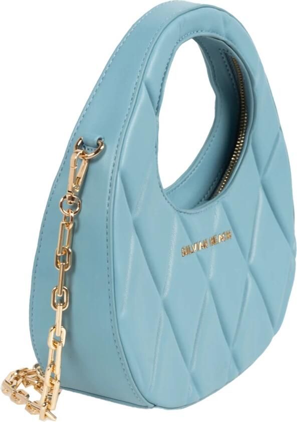 Silvian Heach Handgemaakte Leren Schoudertas Blauw Dames - Foto 4