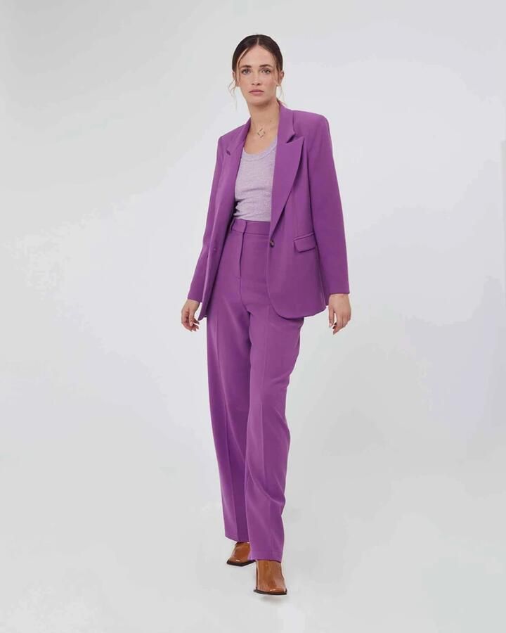 Silvian Heach Paarse Lange Broek Damesbroek Purple Dames