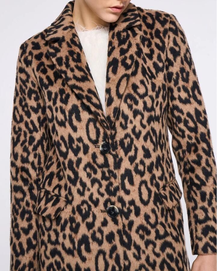 Silvian Heach Luipaardprint Klassieke Jas Multicolor Dames