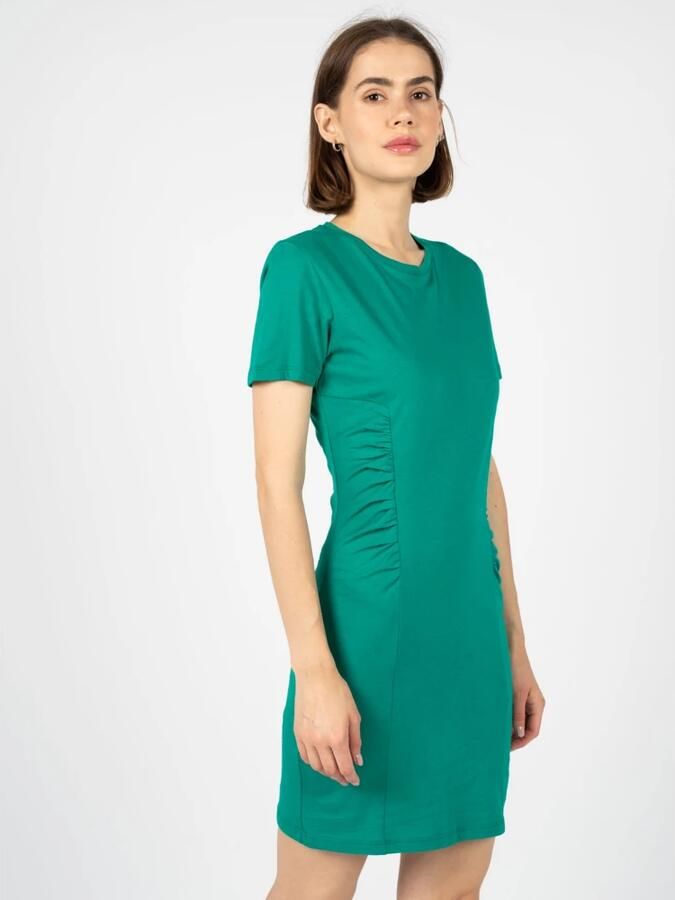 Silvian Heach Mini Jurk met Ronde Hals en Korte Mouwen Green Dames