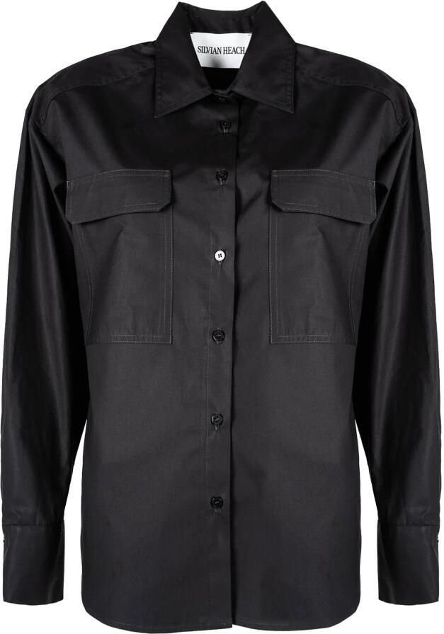 Silvian Heach Oversized shirt with asymmetrical bottom Zwart Dames - Foto 5