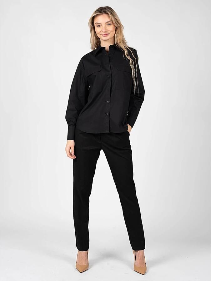 Silvian Heach Oversized shirt with asymmetrical bottom Zwart Dames - Foto 2