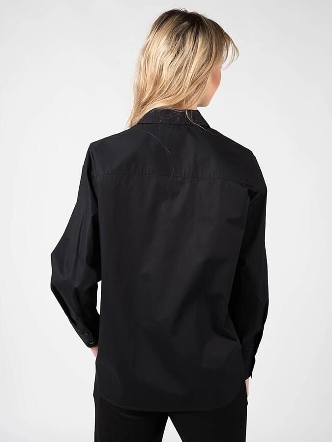 Silvian Heach Oversized shirt with asymmetrical bottom Zwart Dames - Foto 4