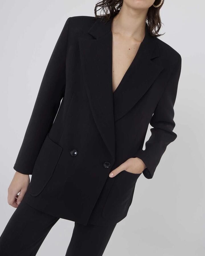Silvian Heach Oversized Double-Breasted Blazer Black Dames - Foto 3