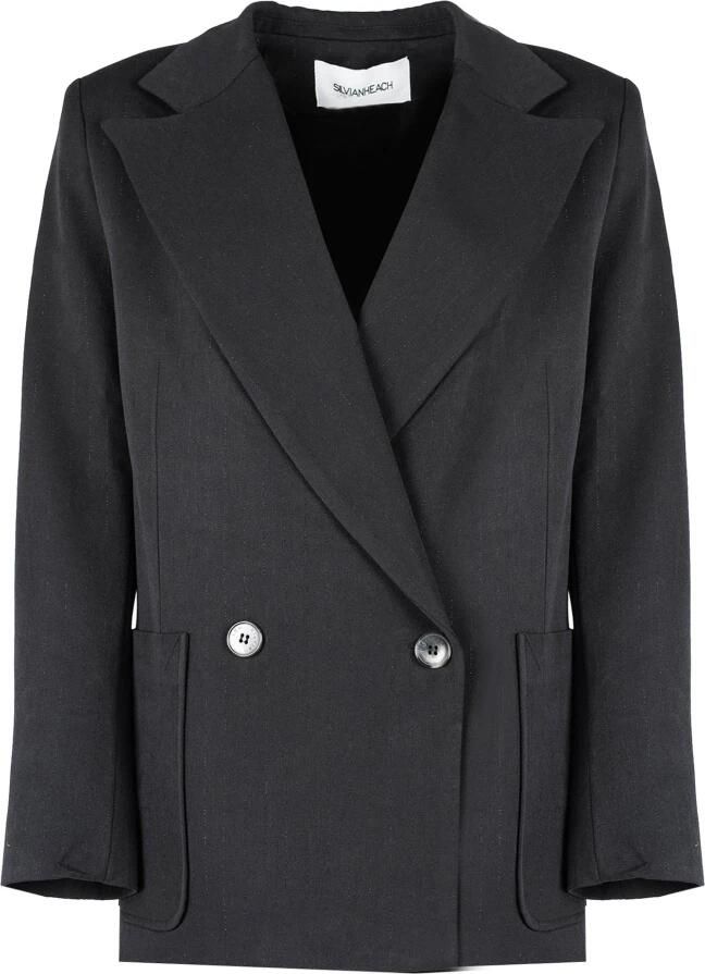 Silvian Heach Oversized Double-Breasted Blazer Black Dames - Foto 5