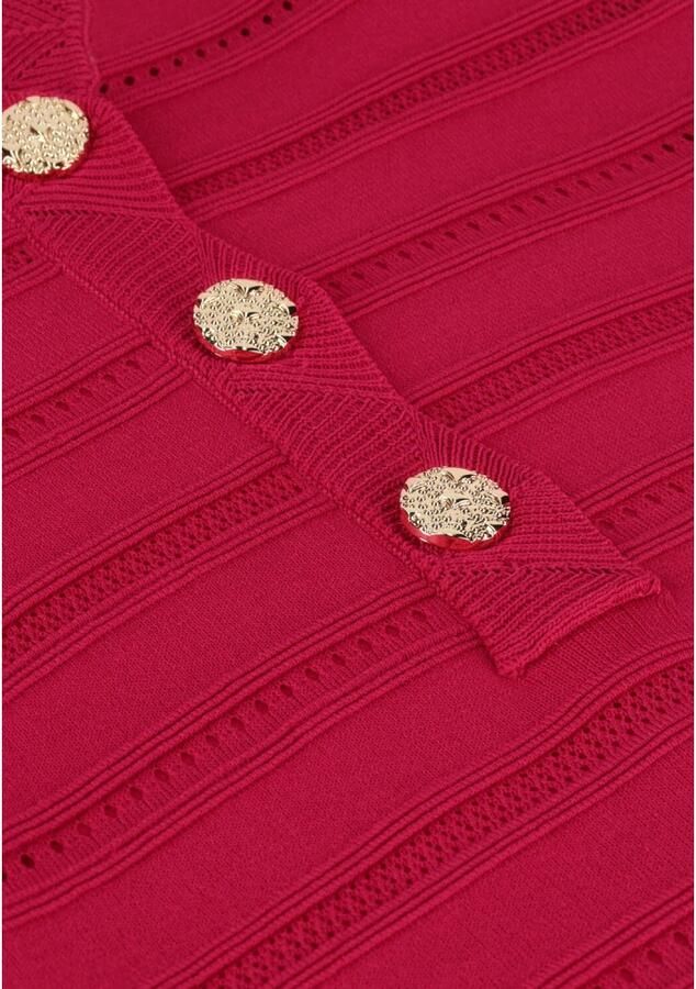 Silvian Heach Gebreide Jurk met Diepe V-hals Elegante Korte Jurk met Uitsparingen Beige Pink Dames