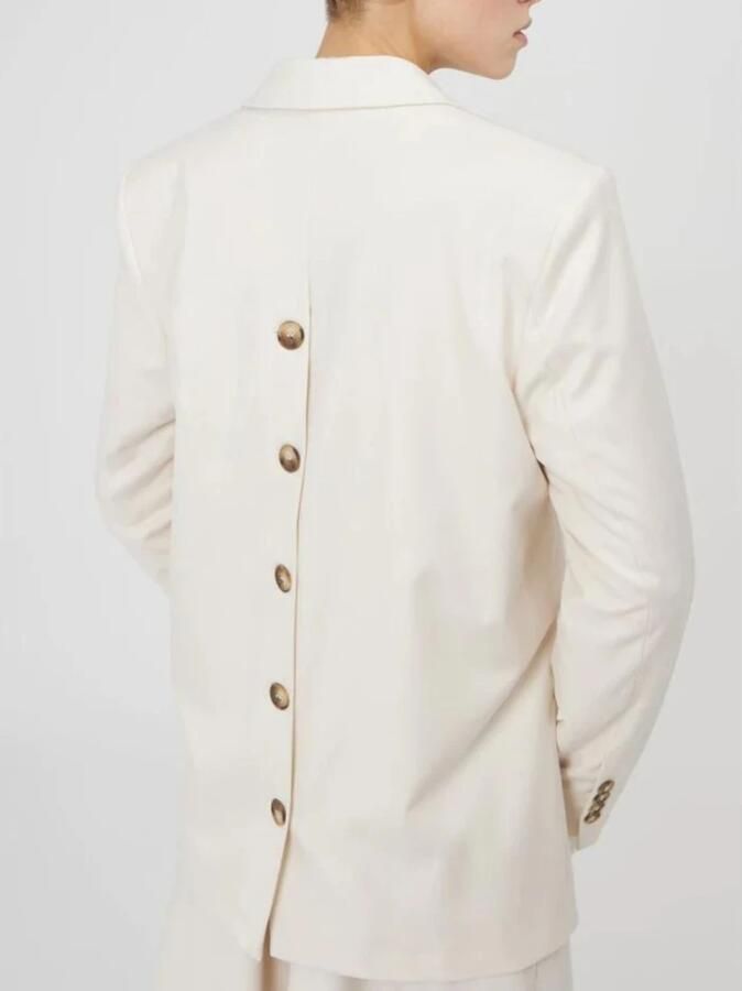 Silvian Heach Blazer met knoppen aan de achterkant Wit Dames - Foto 3