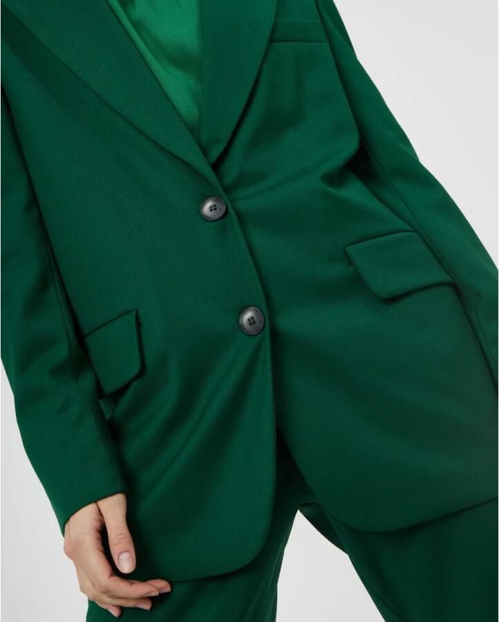 Silvian Heach Sportjas Regular Blazer met Zijzakken Green Dames