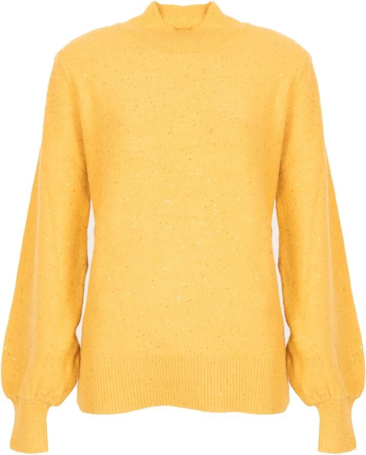 Silvian Heach Stijlvolle Coltrui met Golfhals en Pofmouwen Yellow Dames