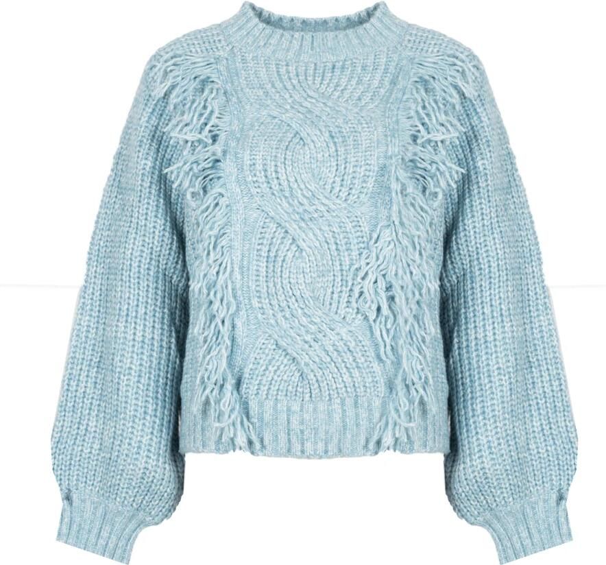 Silvian Heach Stijlvolle franjesweater Blauw Dames - Foto 2