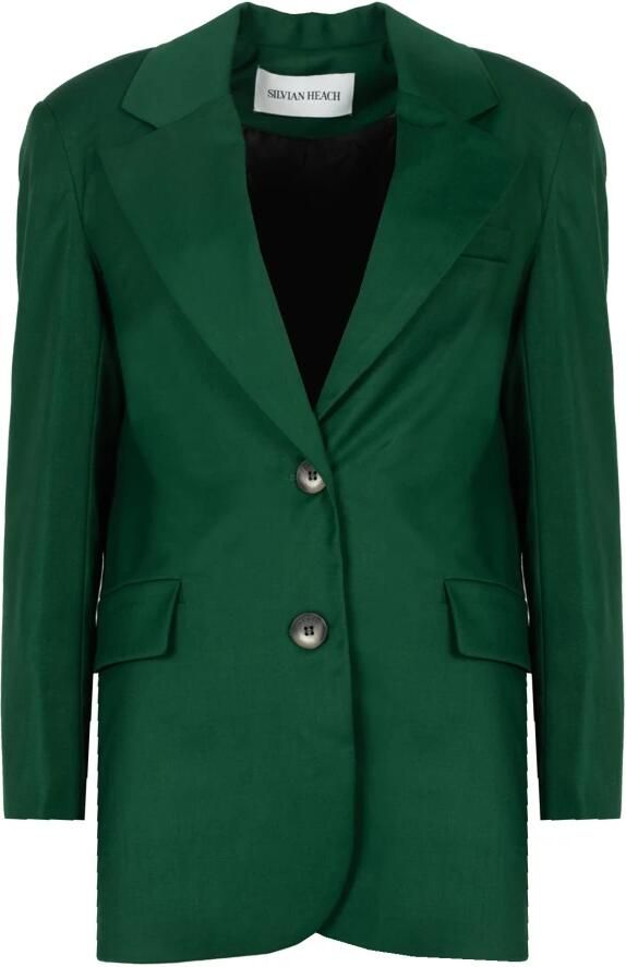 Silvian Heach Sportjas Regular Blazer met Zijzakken Green Dames - Foto 5