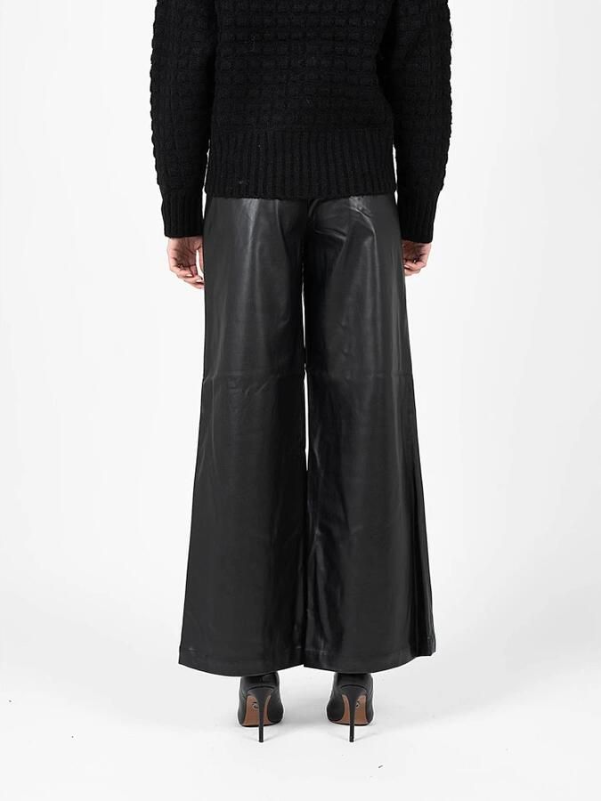 Silvian Heach Wide eco leather trousers Zwart Dames - Foto 3