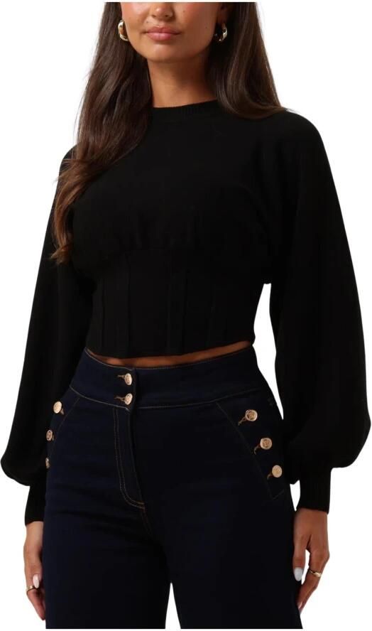 Silvian Heach Puff Sleeve Round Neck Sweater Black Dames - Foto 3