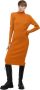 Silvian Heach Slim ribbed midi dress Oranje Dames - Thumbnail 1