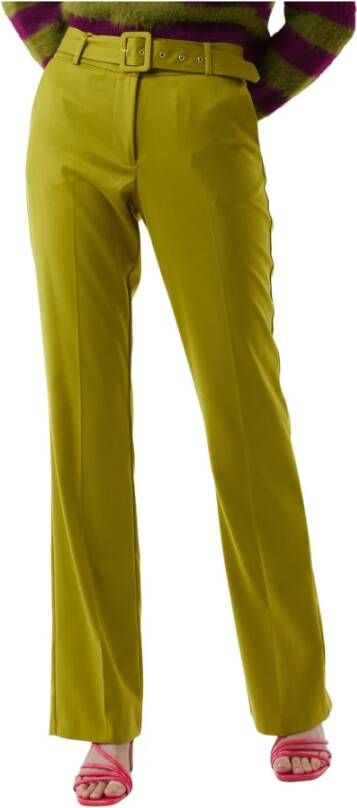 Silvian Heach Hoge taille rechte broek met zakken Green Dames