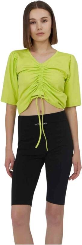 Silvian Heach T-shirt met gerimpeld voorpand en trekkoord Yellow Dames