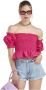 Silvian Heach Top met blote schouders en ruches Pink Dames - Thumbnail 1