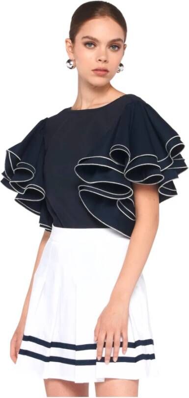 Silvian Heach TOP With Short Sleeves With Ruffles Blauw Dames