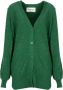 Silvian Heach Trendy V-hals Cardigan met Pailletten en Metallic Draad Green Dames - Thumbnail 1