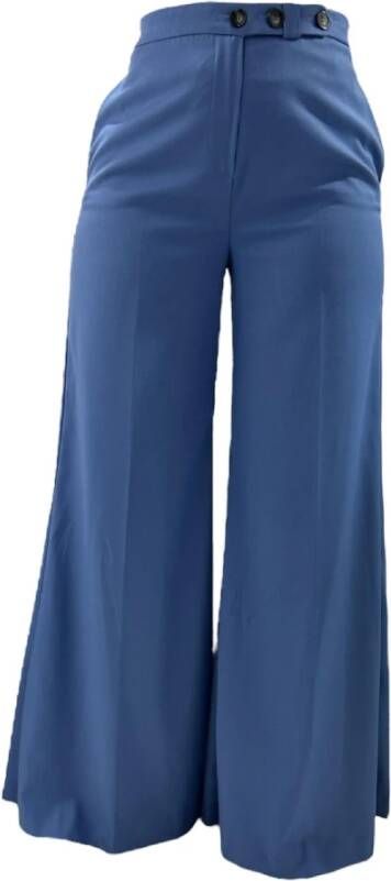 Silvian Heach Brede broek met hoge taille Blauw Dames