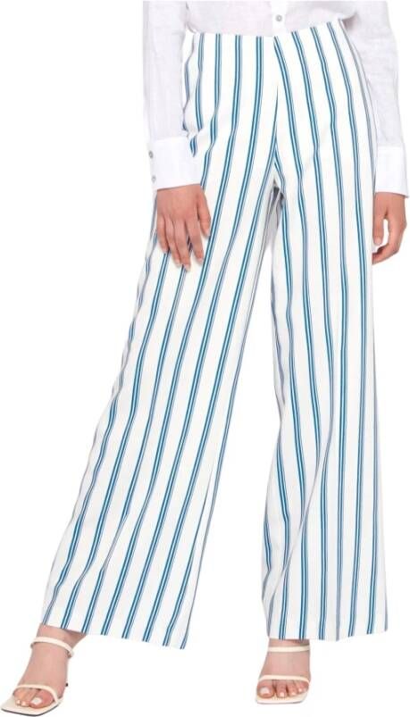 Silvian Heach Wide Trousers With Contrasting Stripes Blauw Dames