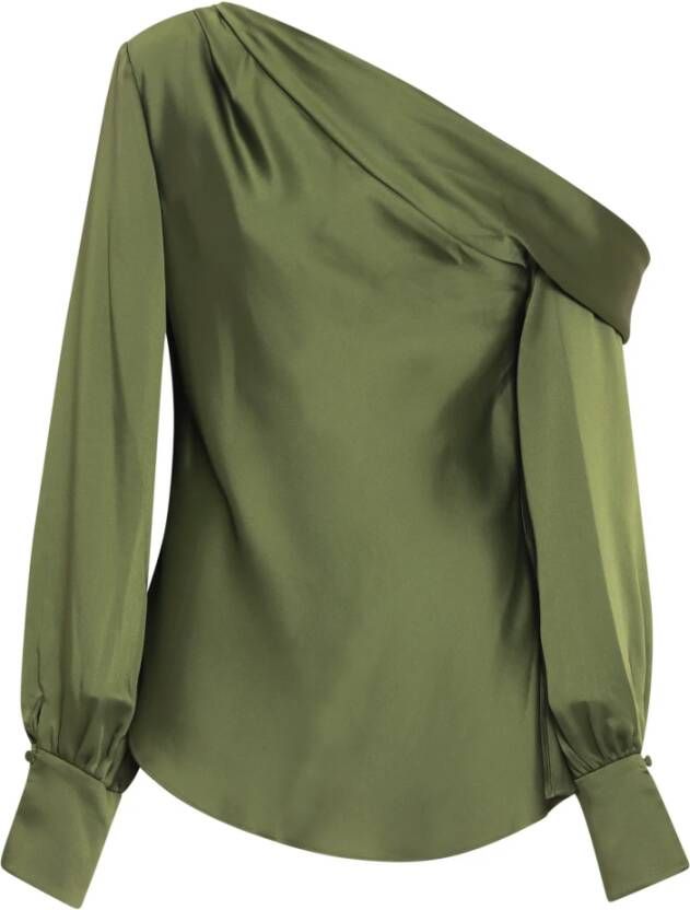 Simkhai Elegante Off-Shoulder Satijnen Top Groen Dames