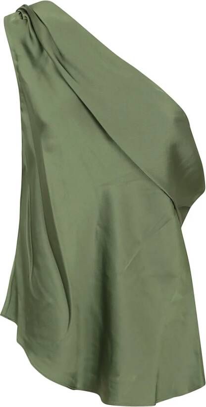 Simkhai Nori Gedrapeerde One Shoulder Top Groen Dames