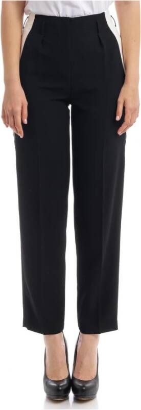 Simona Corsellini Leather Trousers Zwart Dames