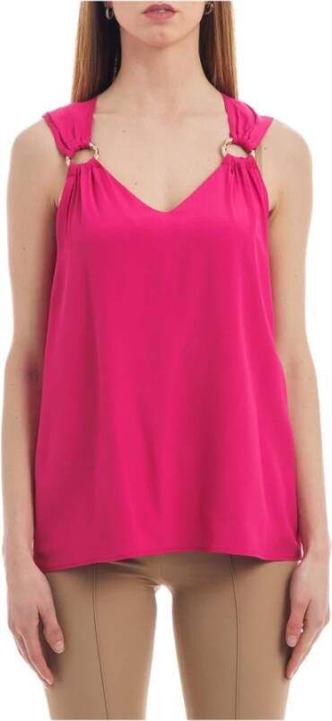 Simona Corsellini Mouwloze tops Roze Dames