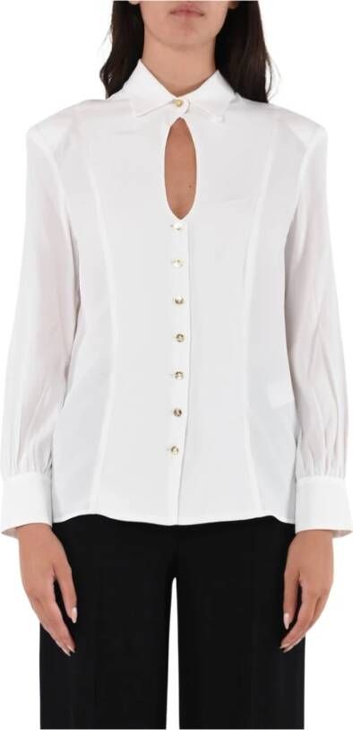 Simona Corsellini Zijden knoopsluiting blouse White Dames