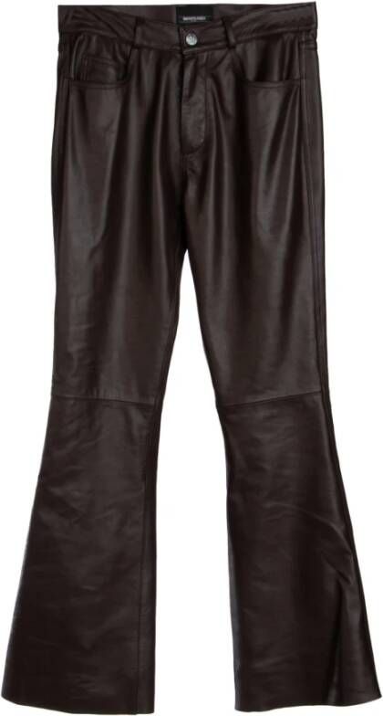Simonetta Ravizza Leather Trousers Bruin Dames