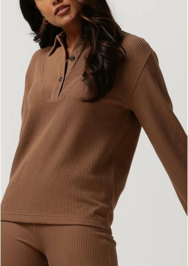 SIMPLE Dames Blouses Paula Jer-org-cot-22-3 Bruin - Foto 2