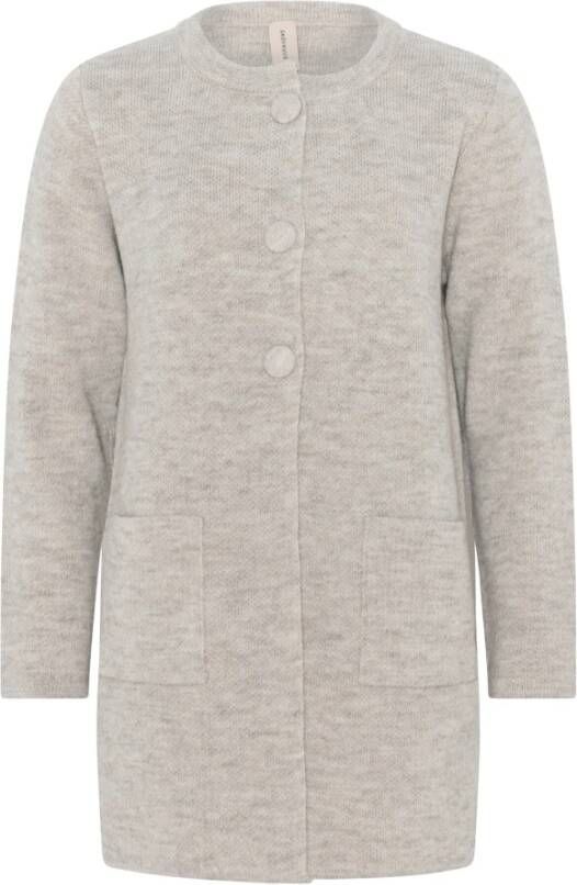 Skovhuus Klassieke Lange O-Neck Cardigan Beige Dames