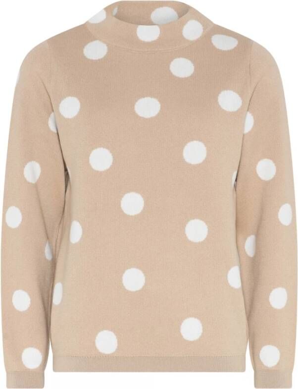 Skovhuus Ronde hals gekweek Beige Dames