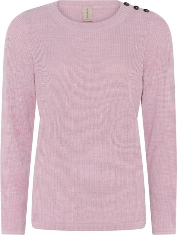Skovhuus Ronde hals gekweek Roze Dames
