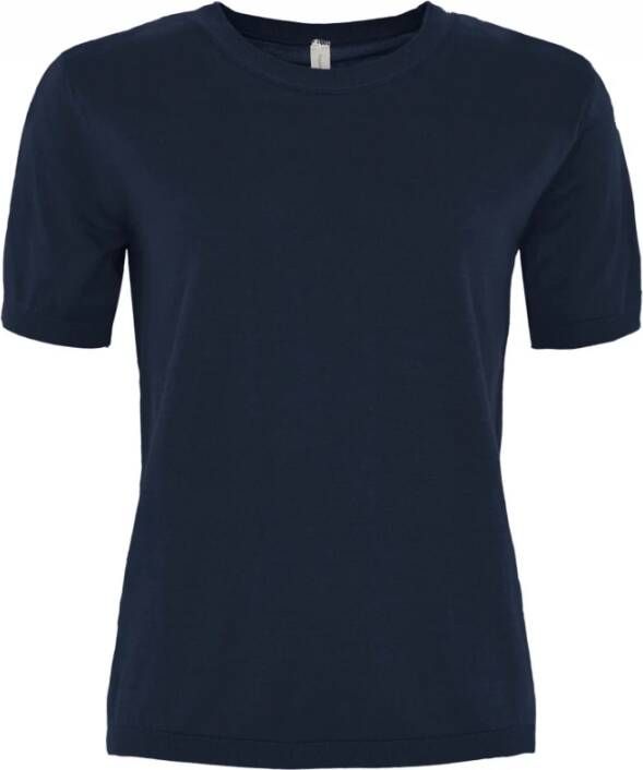 Skovhuus Zachte O-Neck T-shirt in diverse kleuren Blue Dames