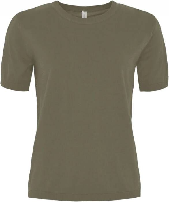 Skovhuus Zachte O-Neck T-shirt in diverse kleuren Green Dames