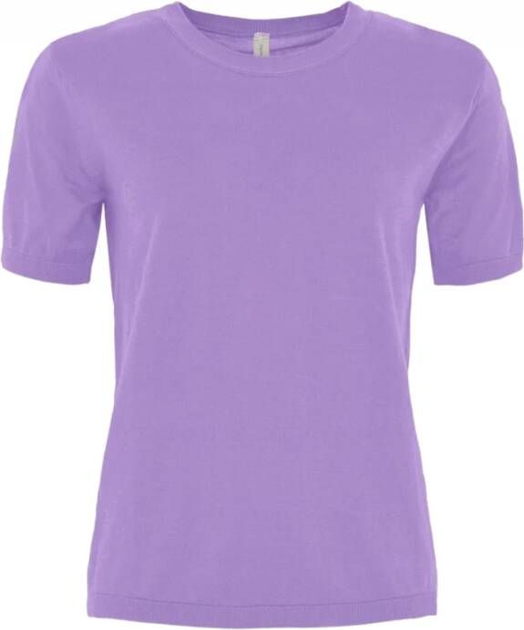 Skovhuus Zachte O-Neck T-shirt in diverse kleuren Purple Dames