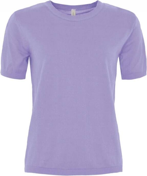 Skovhuus Zachte O-Hals T-shirt in diverse kleuren Purple Dames