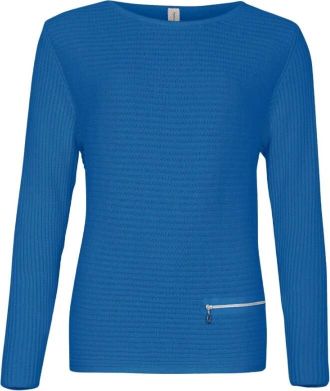 Skovhuus Ritseffect Trui Blouse Pruisisch B Blue Dames