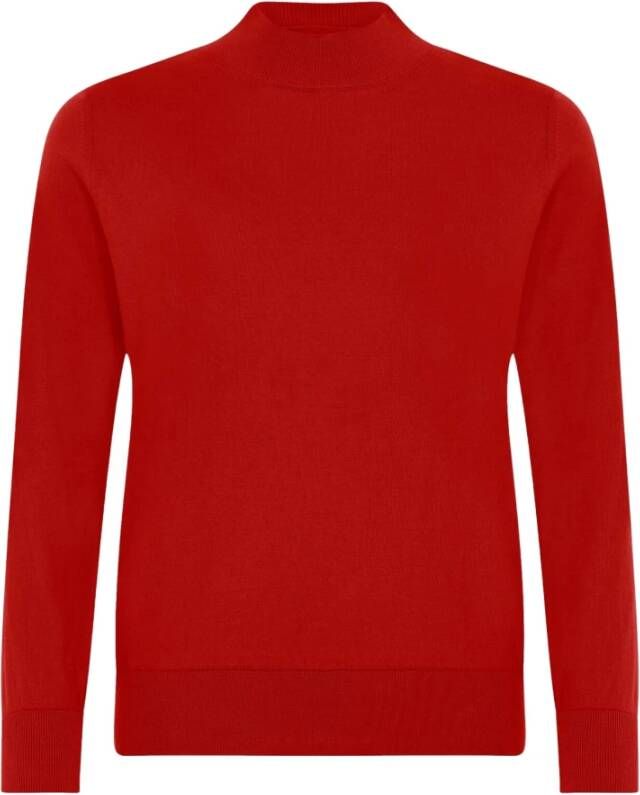 Skovhuus Gezellig Katoenen Turtleneck Blouse Red Dames
