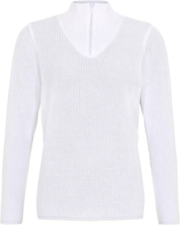 Skovhuus Zip Turtle Jumper Coltrui Blouse White Dames